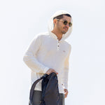 White Sands - Men's Sun Henley with Hideaway Hood