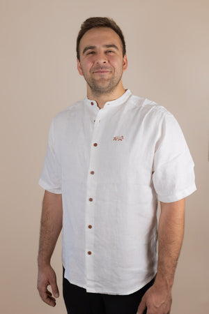 Everglades - Men's Short-Sleeve Shirt in Desert Willow (White) (front view)