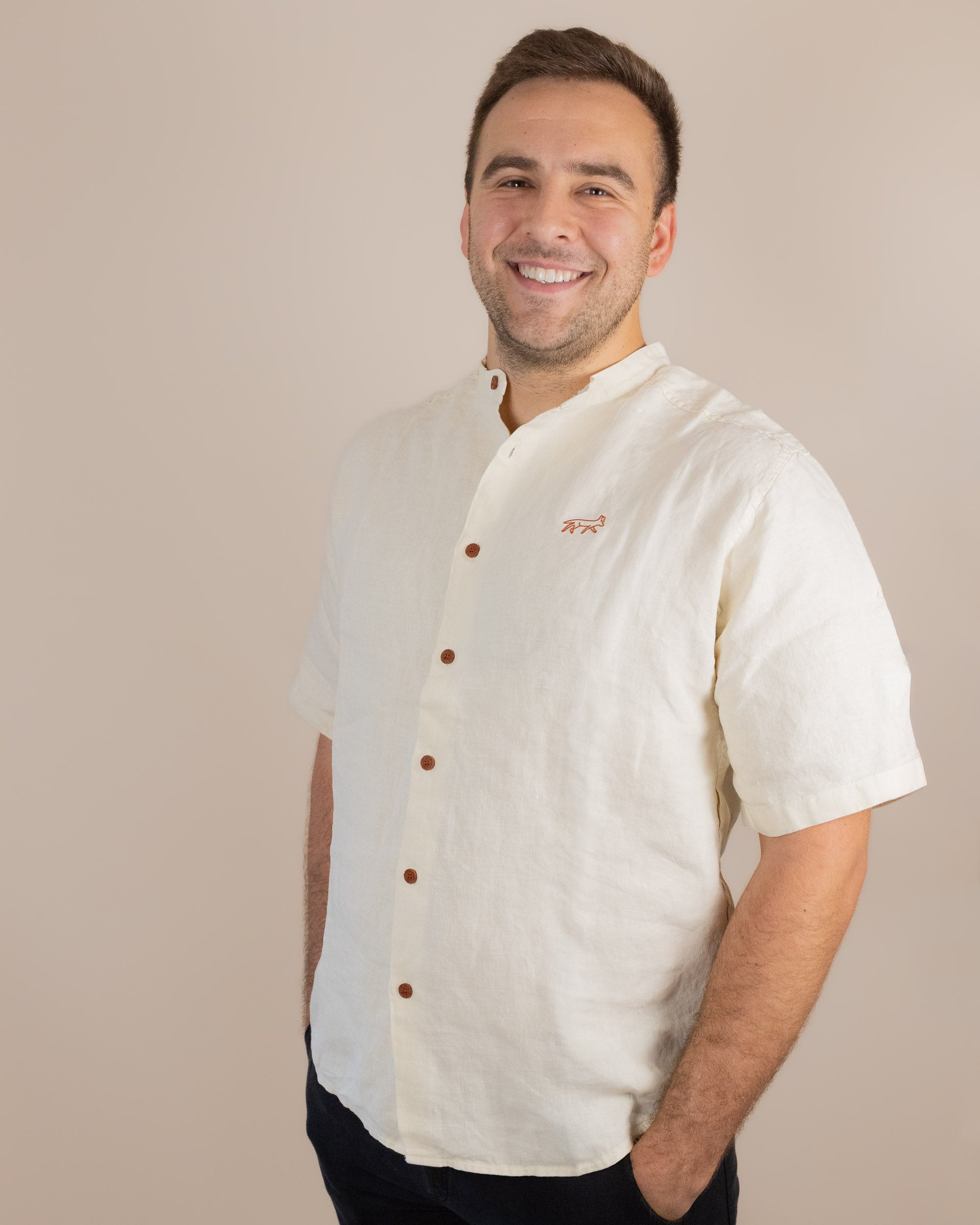 Everglades - Men's Short-Sleeve Shirt in Chamisa (Tan) (front view)