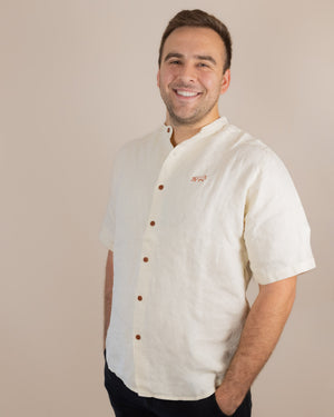 Everglades - Men's Short-Sleeve Shirt in Chamisa (Tan) (front view)