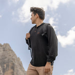 White Sands - Men's Sun Henley with Hideaway Hood