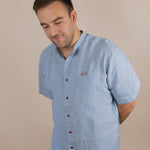 Everglades - Men's Short-Sleeve Shirt in Blue Sage (Light Blue) (front view)