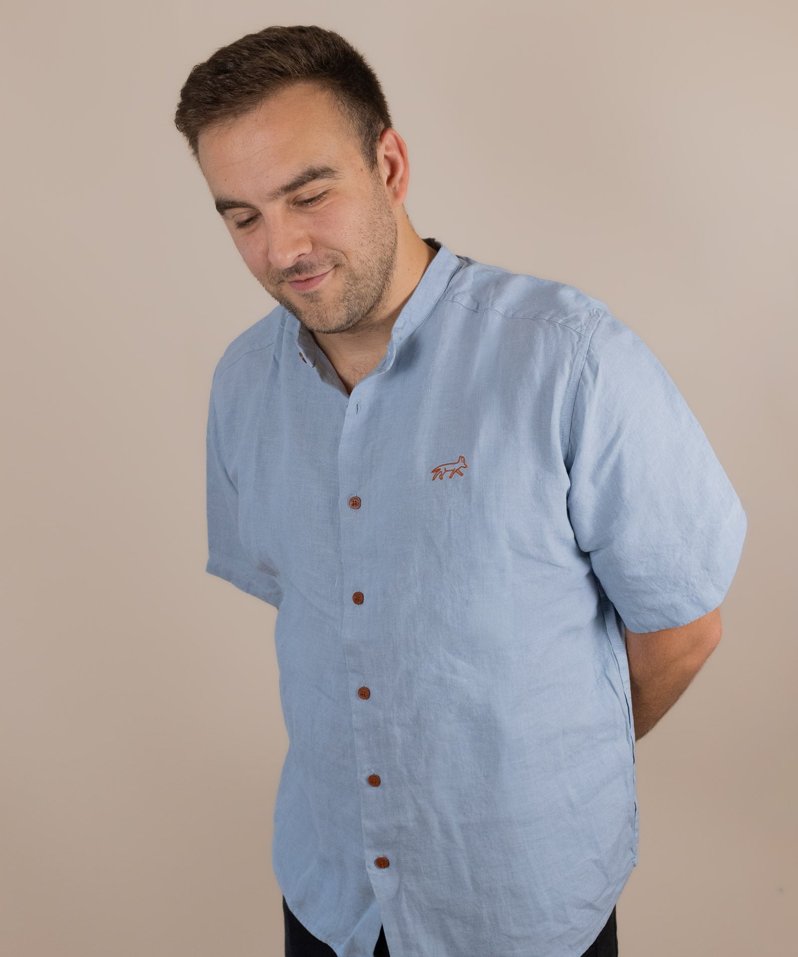 Everglades - Men's Short-Sleeve Shirt in Blue Sage (Light Blue) (front view)