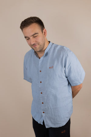 Everglades - Men's Short-Sleeve Shirt in Blue Sage (Light Blue) (front view)