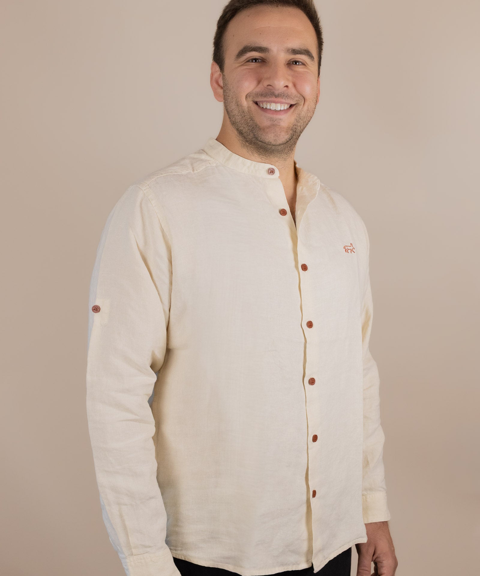 Canyonlands - Men’s Long-Sleeve Ventilated Hemp Shirt in Chamisa (Tan)