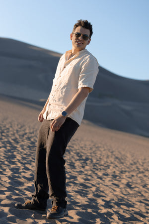 Joshua Tree - Men's Breathable Hemp Trail Pants in Obsidian (Black)
