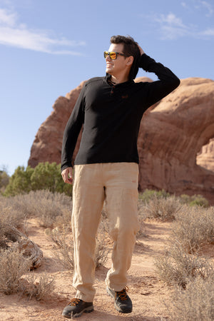 Joshua Tree - Men's Breathable Hemp Trail Pants in Sandstone (Tan)