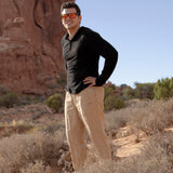 White Sands - Men's Sun Henley with Hideaway Hood