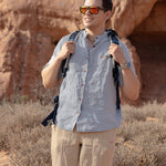 Joshua Tree - Men's Breathable Hemp Trail Pants in Sandstone (Tan) (front view)