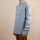 Canyonlands - Men’s Long-Sleeve Ventilated Hemp Shirt in Blue Sage (Light Blue) (side view)