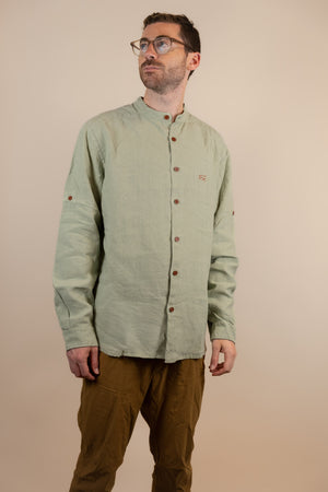 Canyonlands - Men’s Long-Sleeve Ventilated Hemp Shirt in Agave (Light Green)