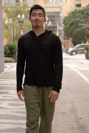 Joshua Tree - Men's Breathable Hemp Trail Pants in Olivine (Green) (front view)