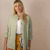 Canyonlands - Women’s Long-Sleeve Ventilated Hemp Shirt in Agave (Light Green) (front view)