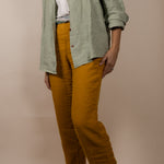 Joshua Tree - Women's Breathable Hemp Trail Pants in Orpiment (Turmeric) (front view)
