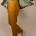 Joshua Tree - Women's Breathable Hemp Trail Pants in Orpiment (Turmeric) (side view)