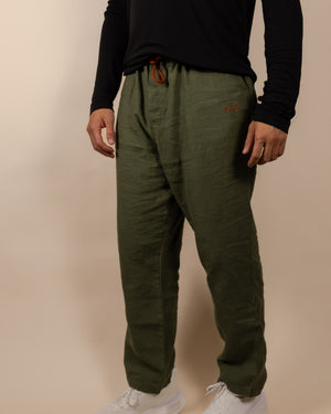 Joshua Tree - Men's Breathable Hemp Trail Pants in Olivine (Green) (front view)