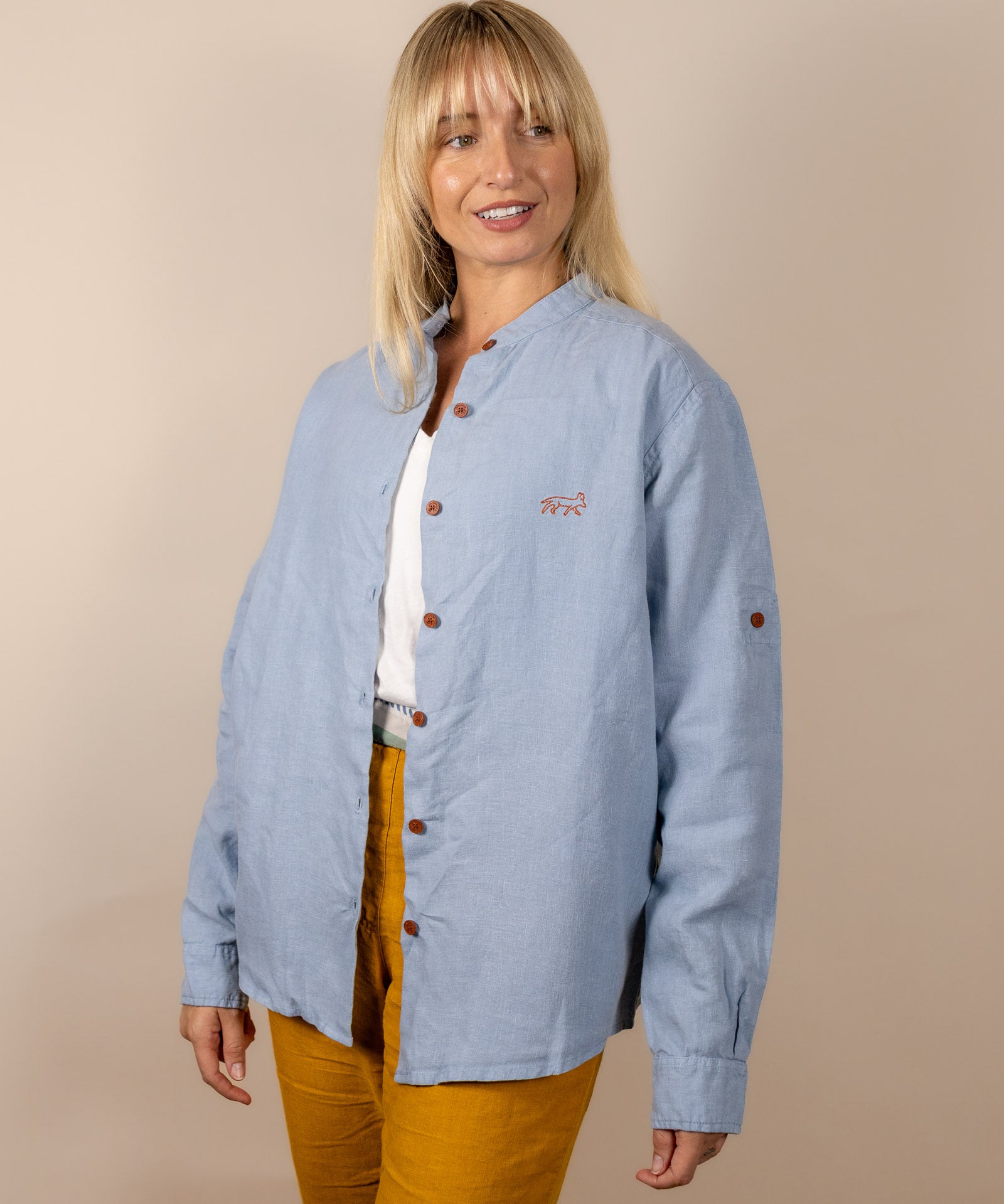Canyonlands - Women’s Long-Sleeve Ventilated Hemp Shirt in Blue Sage (Light Blue)
