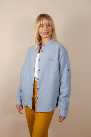 Canyonlands - Women’s Long-Sleeve Ventilated Hemp Shirt in Blue Sage (Light Blue)