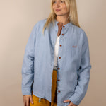 Canyonlands - Women’s Long-Sleeve Ventilated Hemp Shirt in Blue Sage (Light Blue) (front view)