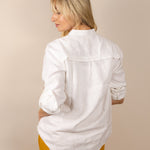 Canyonlands - Women’s Long-Sleeve Ventilated Hemp Shirt in Desert Willow (White) (back view)