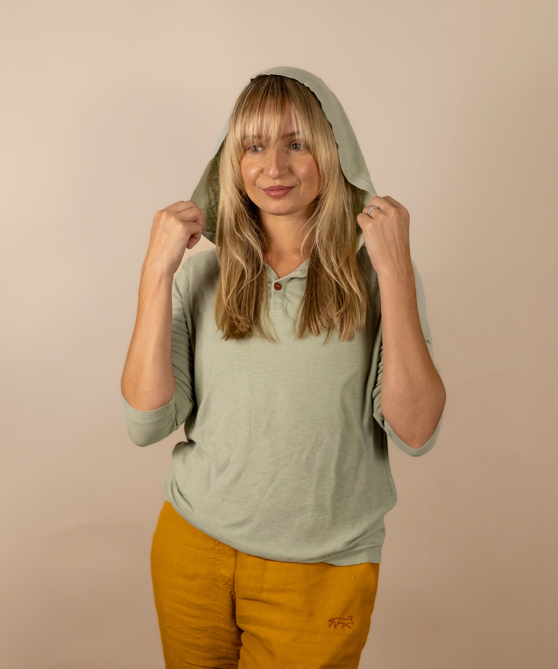 White Sands - Women's Sun Henley with Hideaway Hood