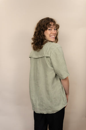 Everglades - Women's Short-Sleeve Shirt in Agave (Light Green) (back view)