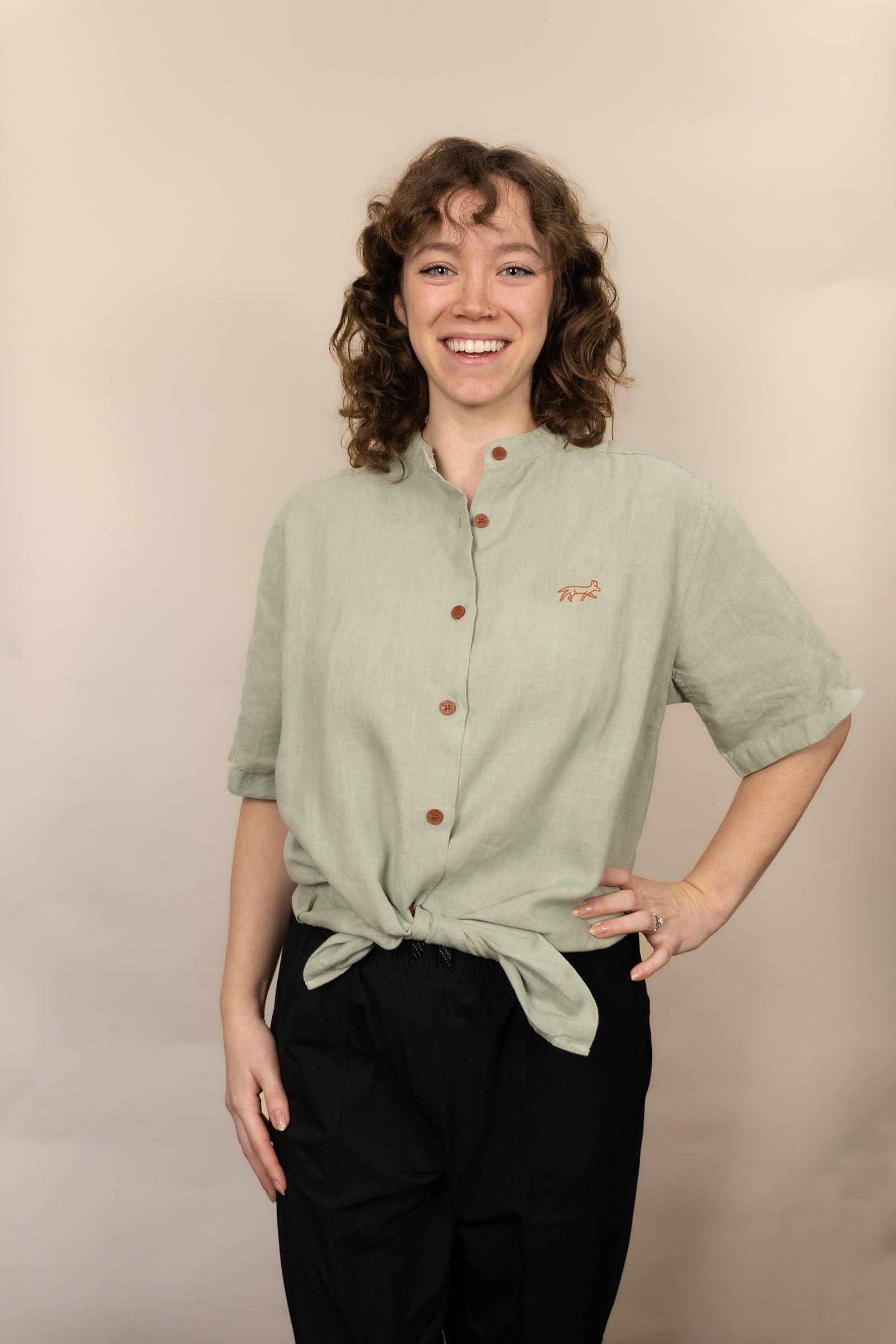 Everglades - Women's Short-Sleeve Shirt in Agave (Light Green) (front view)
