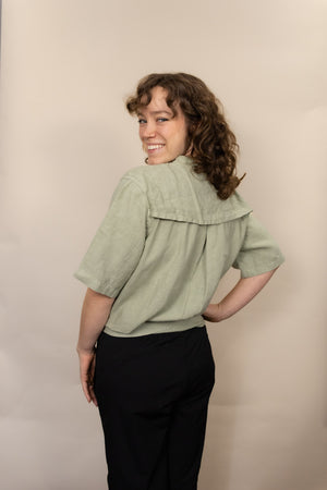 Everglades - Women's Short-Sleeve Shirt in Agave (Light Green) (back view)