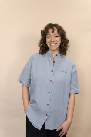 Everglades - Women's Short-Sleeve Shirt in Blue Sage (Light Blue) (front view)