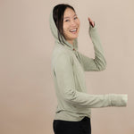 White Sands - Women's Sun Henley with Hideaway Hood