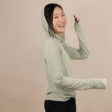 White Sands - Women's Sun Henley with Hideaway Hood