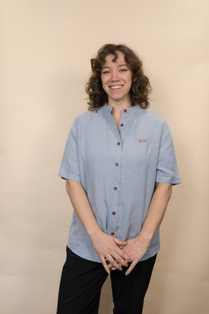 Everglades - Women's Short-Sleeve Shirt in Blue Sage (Light Blue) (front view)