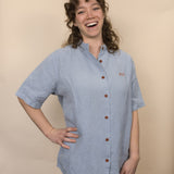 Everglades - Women's Short-Sleeve Shirt in Blue Sage (Light Blue) (front view)