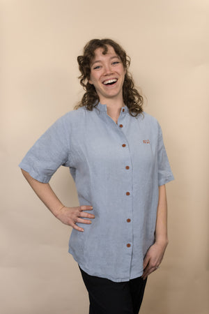 Everglades - Women's Short-Sleeve Shirt in Blue Sage (Light Blue) (front view)