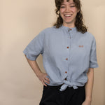 Everglades - Women's Short-Sleeve Shirt in Blue Sage (Light Blue) (front view)