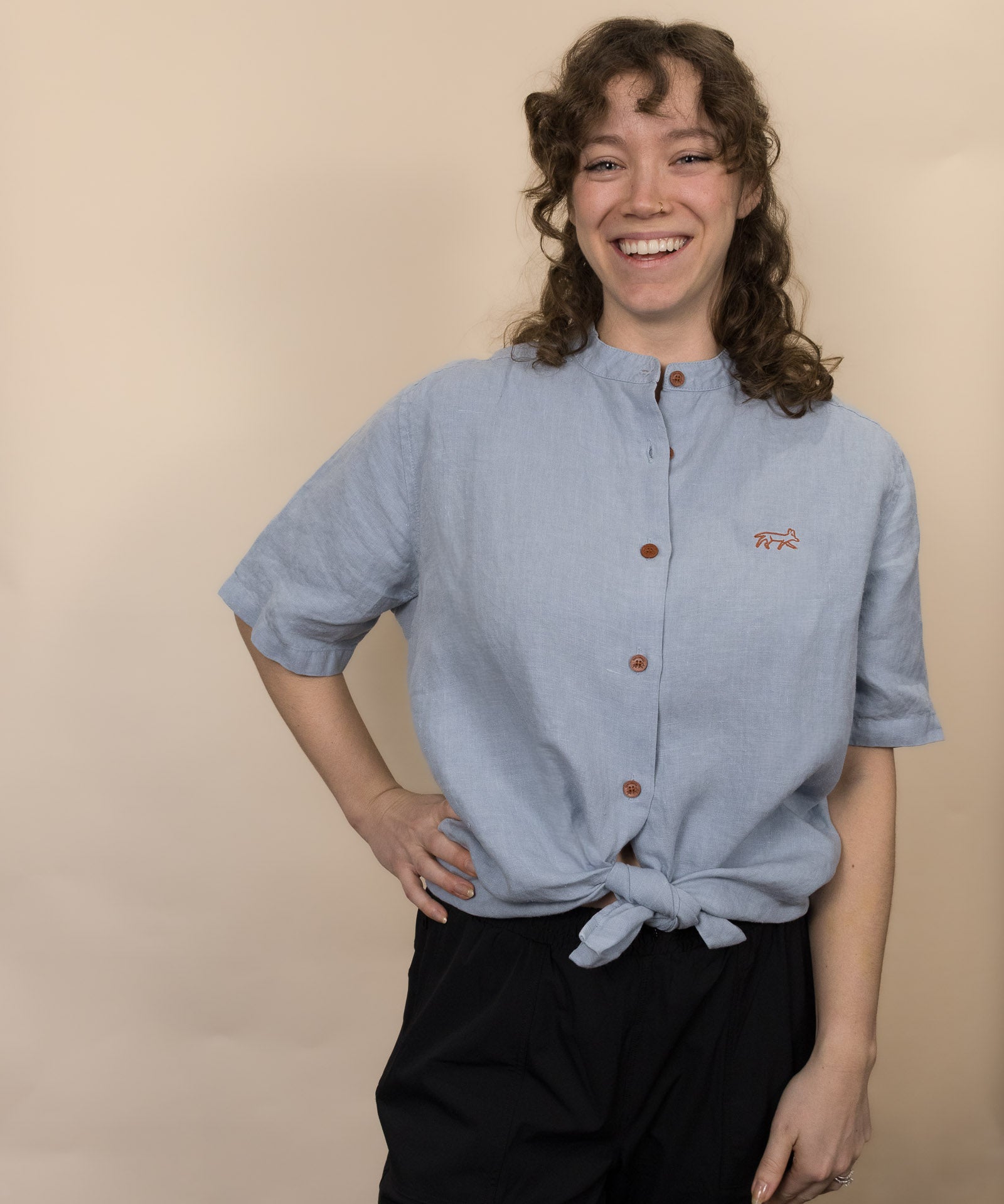 Everglades - Women's Short-Sleeve Shirt in Blue Sage (Light Blue) (front view)