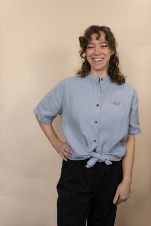 Everglades - Women's Short-Sleeve Shirt in Blue Sage (Light Blue) (front view)