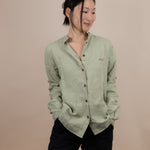 Canyonlands - Women’s Long-Sleeve Ventilated Hemp Shirt in Agave (Light Green) (front view)