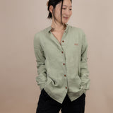 Canyonlands - Women’s Long-Sleeve Ventilated Hemp Shirt in Agave (Light Green) (front view)