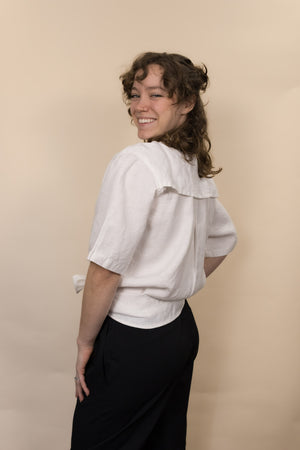 Everglades - Women's Short-Sleeve Shirt in Desert Willow (White) (back view)