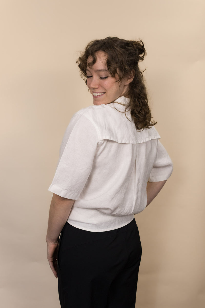 Everglades - Women's Short-Sleeve Shirt in Desert Willow (White) (back view)