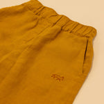 Joshua Tree - Women's Breathable Hemp Trail Pants in Orpiment (Turmeric) (close up)