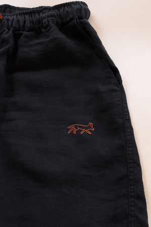 Joshua Tree - Women's Breathable Hemp Trail Pants in Obsidian (Black) (close up)