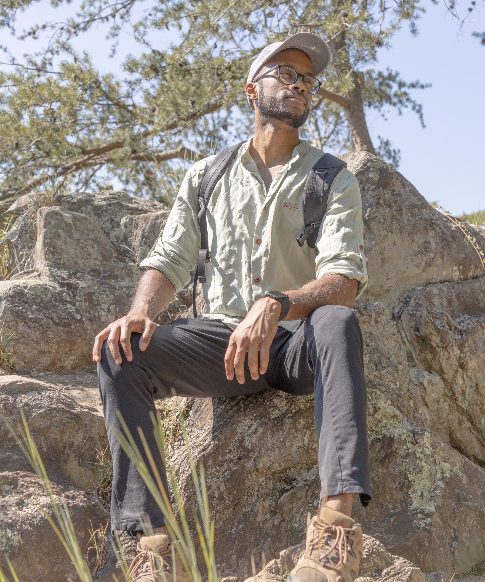Canyonlands - Men’s Long-Sleeve Ventilated Hemp Shirt in Agave (Light Green)