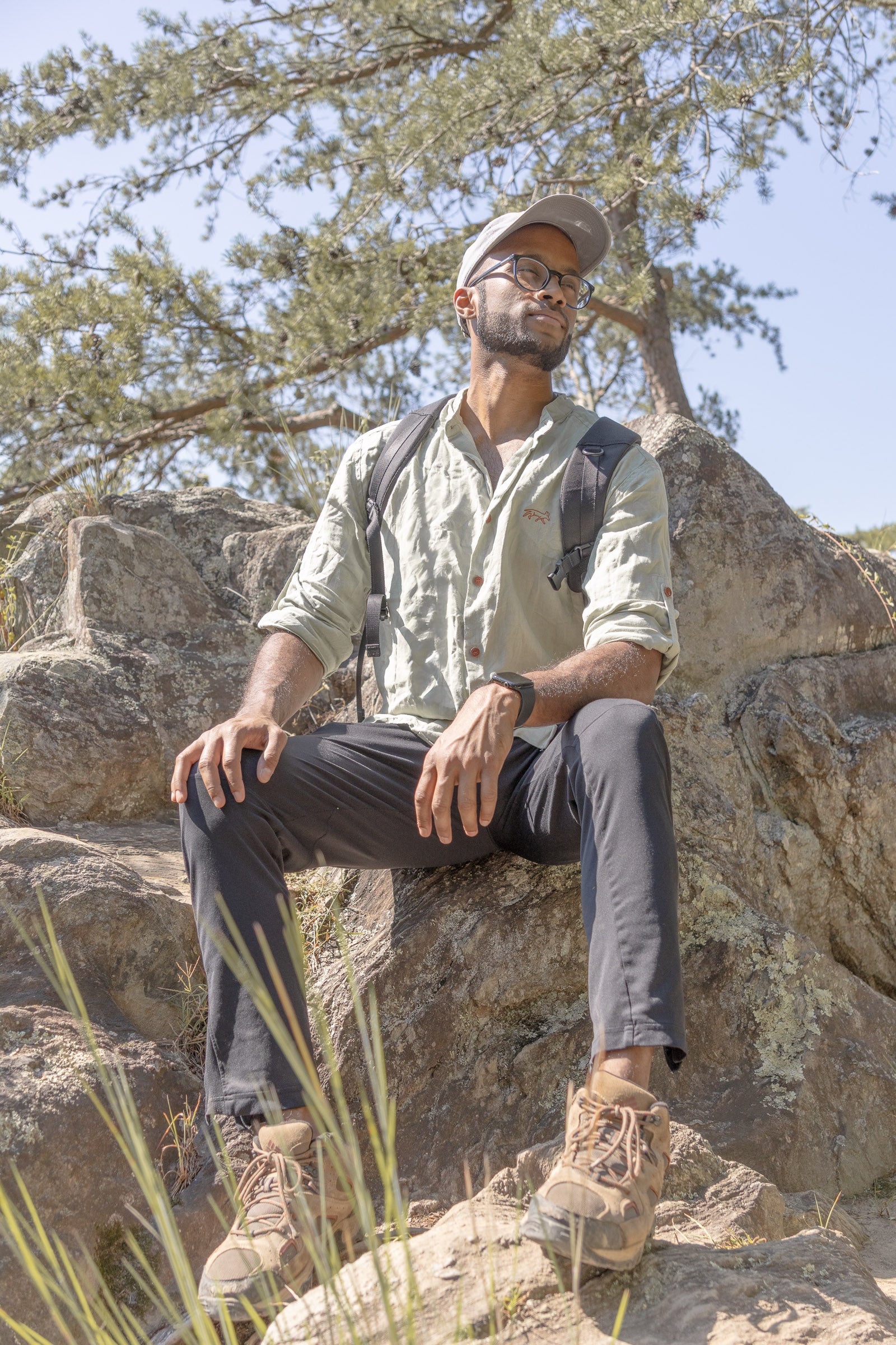 Canyonlands - Men’s Long-Sleeve Ventilated Hemp Shirt in Agave (Light Green)