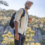 Canyonlands - Men’s Long-Sleeve Ventilated Hemp Shirt in Agave (Light Green) (front view)