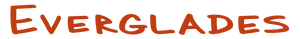 Red 'Everglades' text on a white background