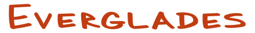 Red 'Everglades' text on a white background