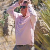 White Sands - Men's Sun Henley with Hideaway Hood
