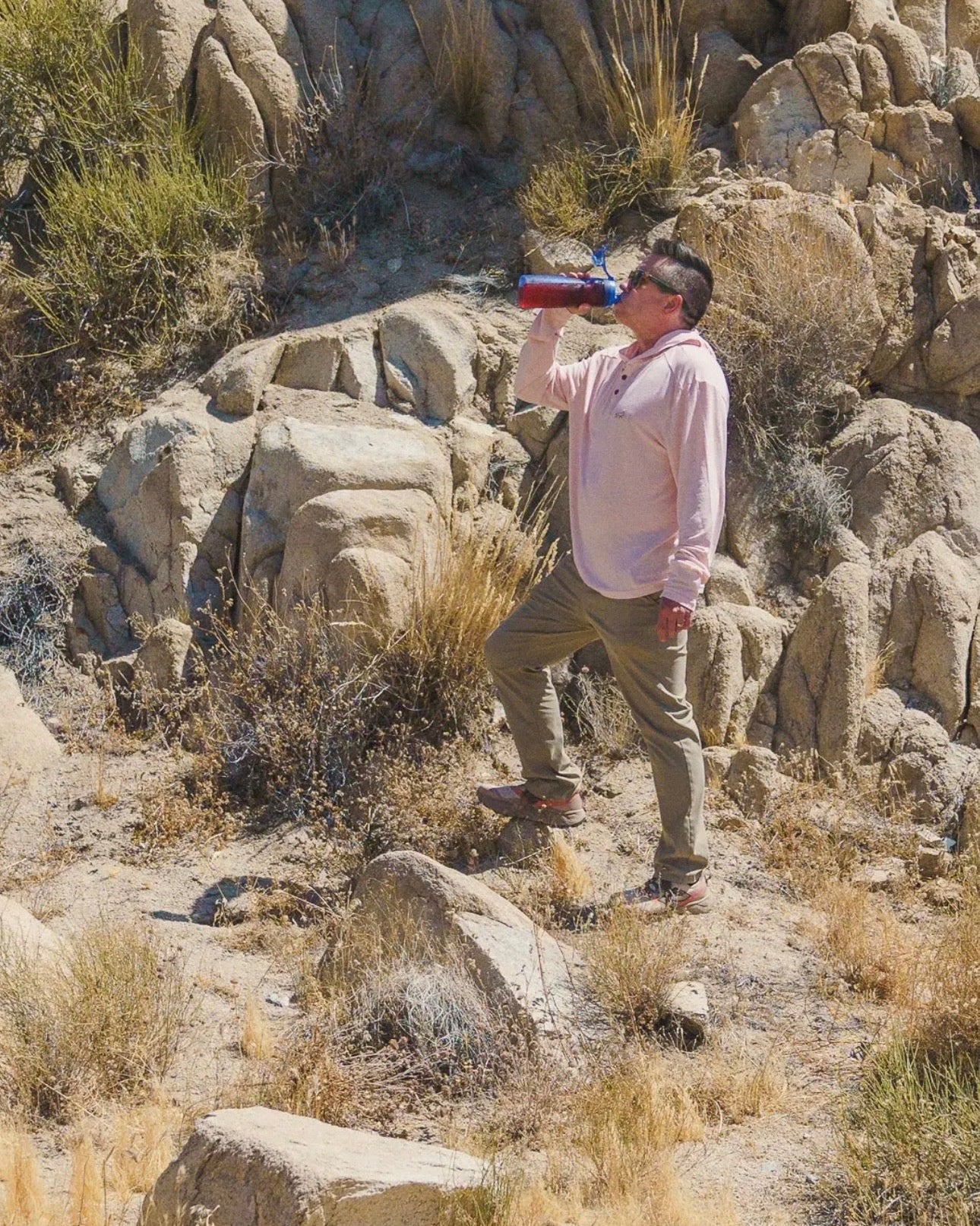 White Sands - Men's Sun Henley with Hideaway Hood
